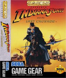 Box cover for Indiana Jones and the Last Crusade: The Action Game on the Sega Game Gear.