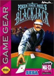 Box cover for Poker Faced Paul's Blackjack on the Sega Game Gear.