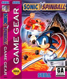 Box cover for Sonic Spinball on the Sega Game Gear.
