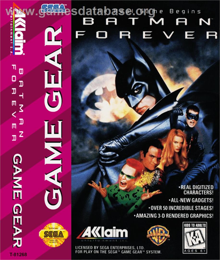 Batman Forever - Sega Game Gear - Artwork - Box