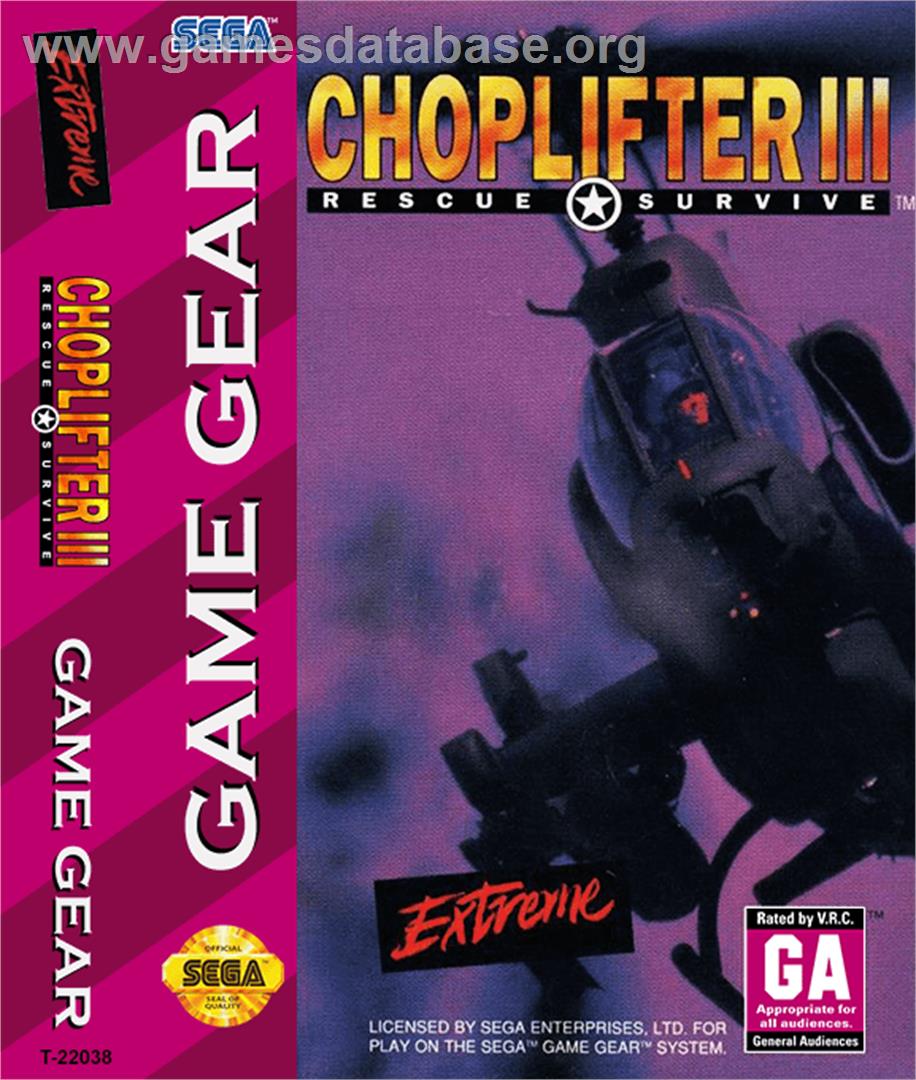 Choplifter 3 - Sega Game Gear - Artwork - Box