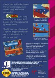 Box back cover for Cool Spot on the Sega Game Gear.