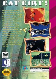 Box back cover for Earthworm Jim on the Sega Game Gear.