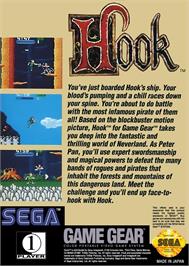 Box back cover for Hook on the Sega Game Gear.
