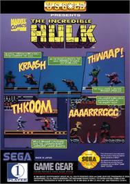 Box back cover for Incredible Hulk, The on the Sega Game Gear.