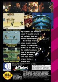 Box back cover for Judge Dredd on the Sega Game Gear.