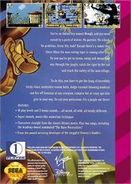 Box back cover for Jungle Book, The on the Sega Game Gear.