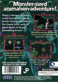 Box back cover for Lost World - Jurassic Park, The on the Sega Game Gear.