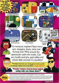Box back cover for Micro Machines on the Sega Game Gear.