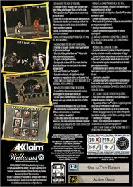 Box back cover for Mortal Kombat 3 on the Sega Game Gear.