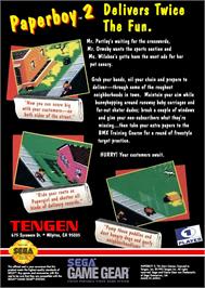 Box back cover for Paperboy 2 on the Sega Game Gear.
