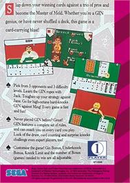 Box back cover for Poker Faced Paul's Gin on the Sega Game Gear.