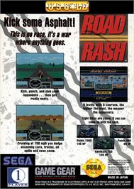 Box back cover for Road Rash on the Sega Game Gear.