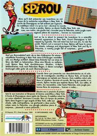Box back cover for Spirou on the Sega Game Gear.