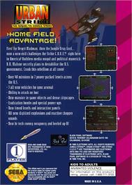 Box back cover for Urban Strike on the Sega Game Gear.