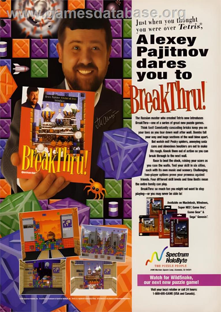 BreakThru! - Sega Game Gear - Artwork - Box Back