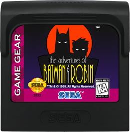 Cartridge artwork for Adventures Of Batman And Robin, The on the Sega Game Gear.