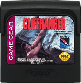 Cartridge artwork for Cliffhanger on the Sega Game Gear.