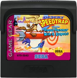 Cartridge artwork for Desert Speedtrap Starring Road Runner And Wile E. Coyote on the Sega Game Gear.