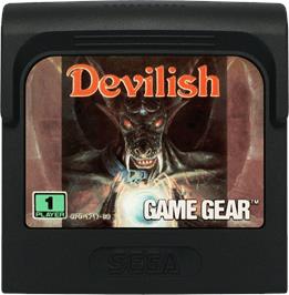 Cartridge artwork for Devilish on the Sega Game Gear.