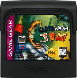Cartridge artwork for Earthworm Jim on the Sega Game Gear.