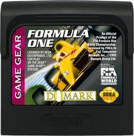 Cartridge artwork for F1 on the Sega Game Gear.