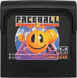 Cartridge artwork for Faceball 2000 on the Sega Game Gear.