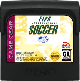 Cartridge artwork for Fifa International Soccer on the Sega Game Gear.