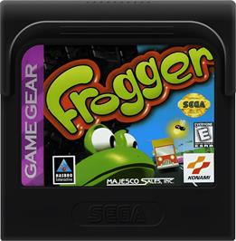Cartridge artwork for Frogger on the Sega Game Gear.