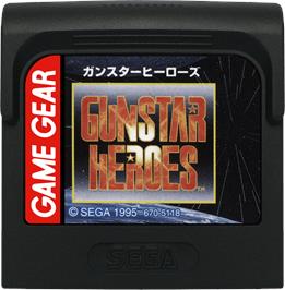 Cartridge artwork for Gunstar Heroes on the Sega Game Gear.