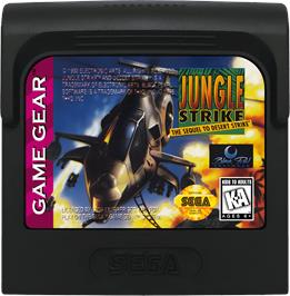 Cartridge artwork for Jungle Strike on the Sega Game Gear.