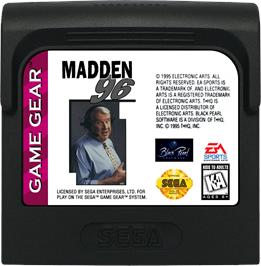 Cartridge artwork for Madden NFL '96 on the Sega Game Gear.