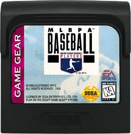 Cartridge artwork for Mlbpa Baseball on the Sega Game Gear.