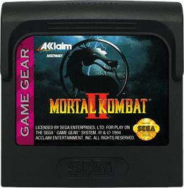 Cartridge artwork for Mortal Kombat II on the Sega Game Gear.