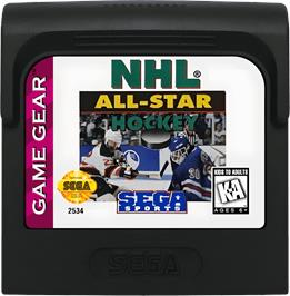 Cartridge artwork for NHL All-Star Hockey on the Sega Game Gear.
