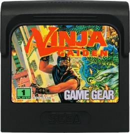 Cartridge artwork for Ninja Gaiden on the Sega Game Gear.