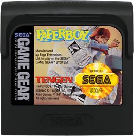 Cartridge artwork for Paperboy on the Sega Game Gear.