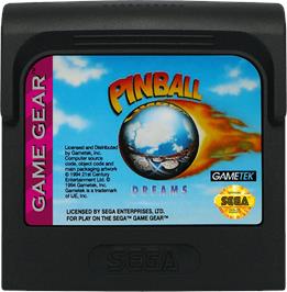 Cartridge artwork for Pinball Dreams on the Sega Game Gear.