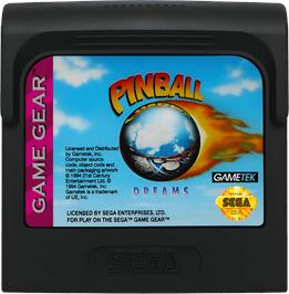 Cartridge artwork for Pinball Dreams on the Sega Game Gear.