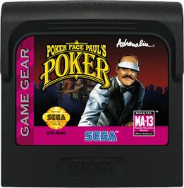 Cartridge artwork for Poker Face Paul's Poker on the Sega Game Gear.