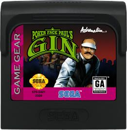 Cartridge artwork for Poker Faced Paul's Gin on the Sega Game Gear.
