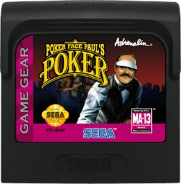 Cartridge artwork for Poker Faced Paul's Poker on the Sega Game Gear.