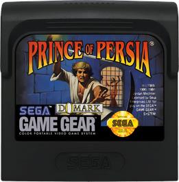 Cartridge artwork for Prince Of Persia on the Sega Game Gear.