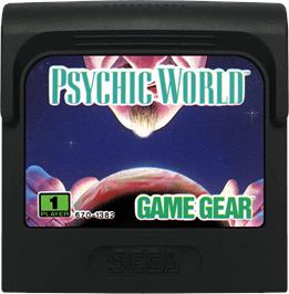 Cartridge artwork for Psychic World on the Sega Game Gear.