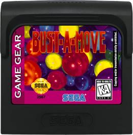 Cartridge artwork for Puzzle Bobble on the Sega Game Gear.
