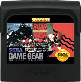 Cartridge artwork for Road Rash on the Sega Game Gear.