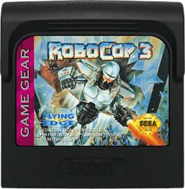 Cartridge artwork for Robocop 3 on the Sega Game Gear.
