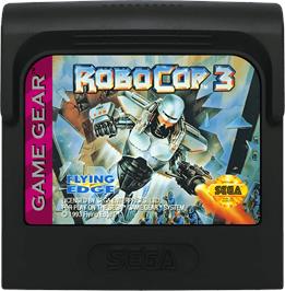 Cartridge artwork for Robocop 3 on the Sega Game Gear.