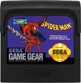 Cartridge artwork for Spider-Man on the Sega Game Gear.