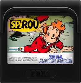 Cartridge artwork for Spirou on the Sega Game Gear.